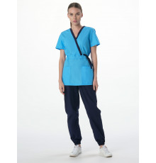 Костюм женский MedLine Арина (тк.Смесовая,120), т.синий/голубой
